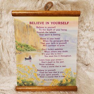 Light Lines Originals “Believe In Yourself” Wall Hanging Scroll Poem